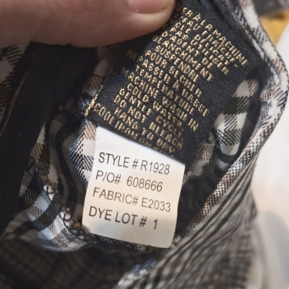 Renuar size 2 R1928 Woven Pant cream brown black plaid slim pull-on pants - Picture 4 of 6